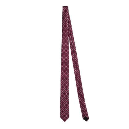 Dark Red - Front - Boss Mens Floral Silk Tie