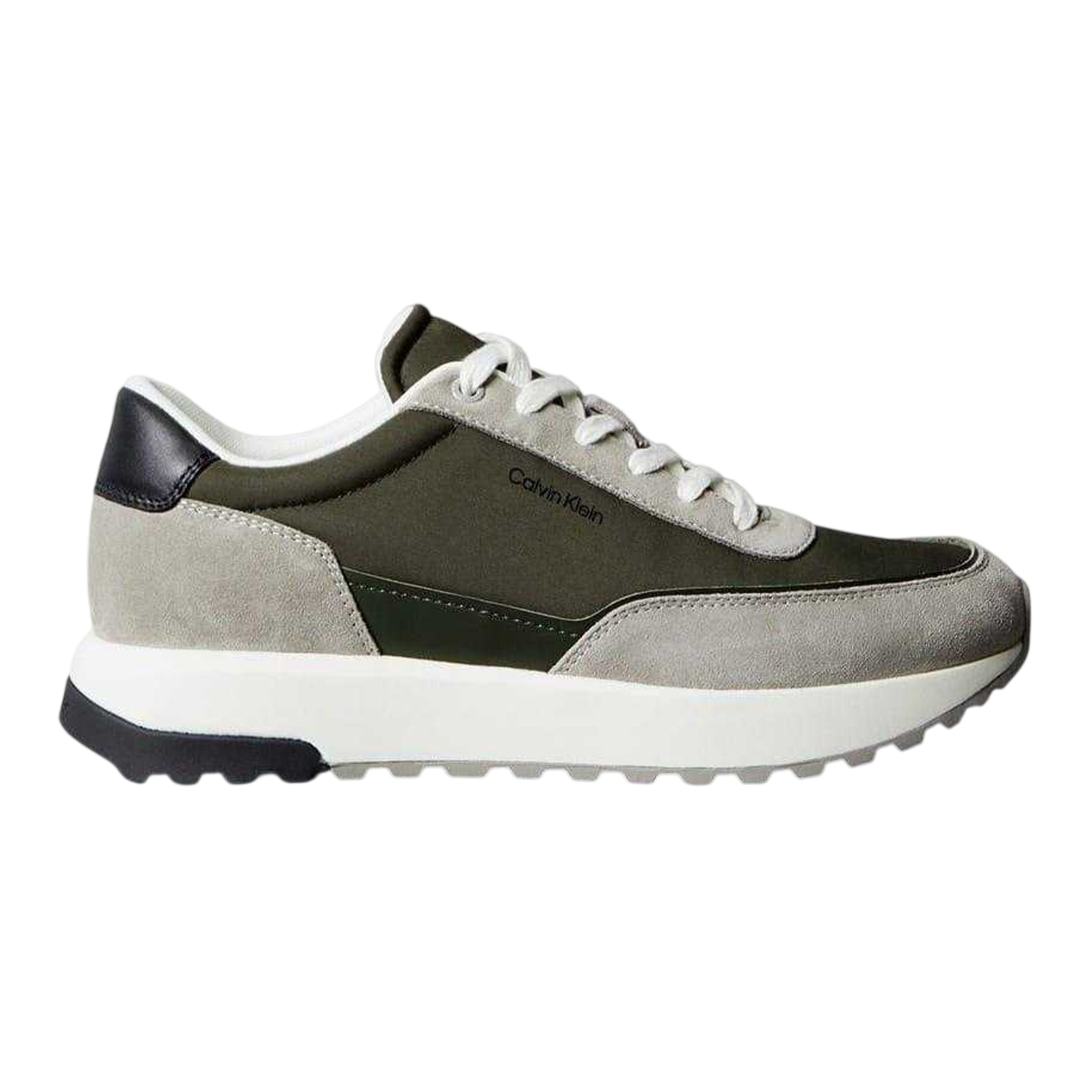 Rock-Sand - Front - Calvin Klein Mens Suede Low Cut Trainers