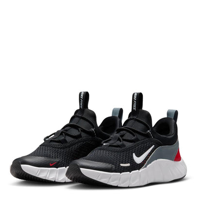 Black-Red - Side - Nike Childrens-Kids Logo Low Cut Trainers