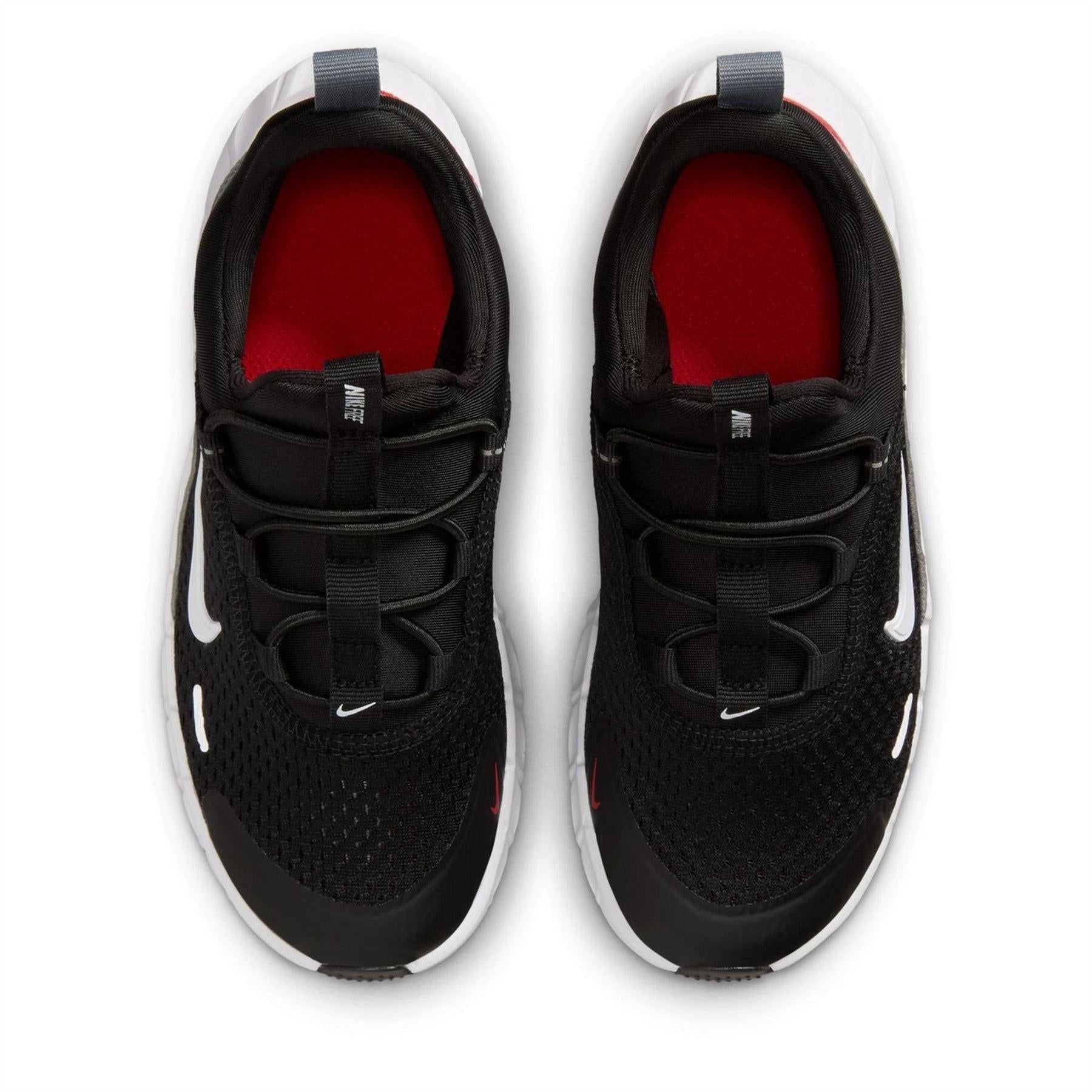 Black-Red - Pack Shot - Nike Childrens-Kids Logo Low Cut Trainers