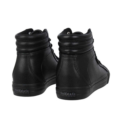 Black - Back - SoulCal Childrens-Kids Asti High Top Trainers