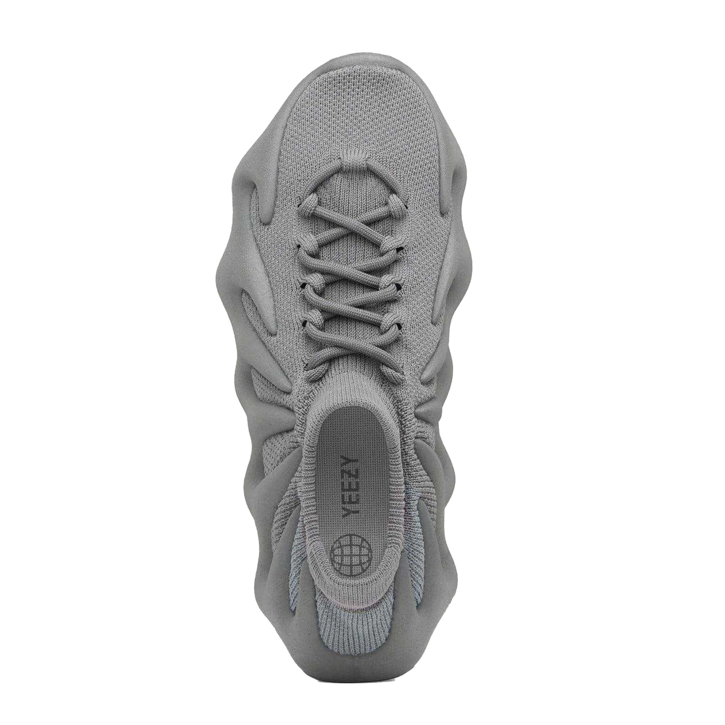 Grey - Side - Yeezy Childrens-Kids 450 Mesh Trainers