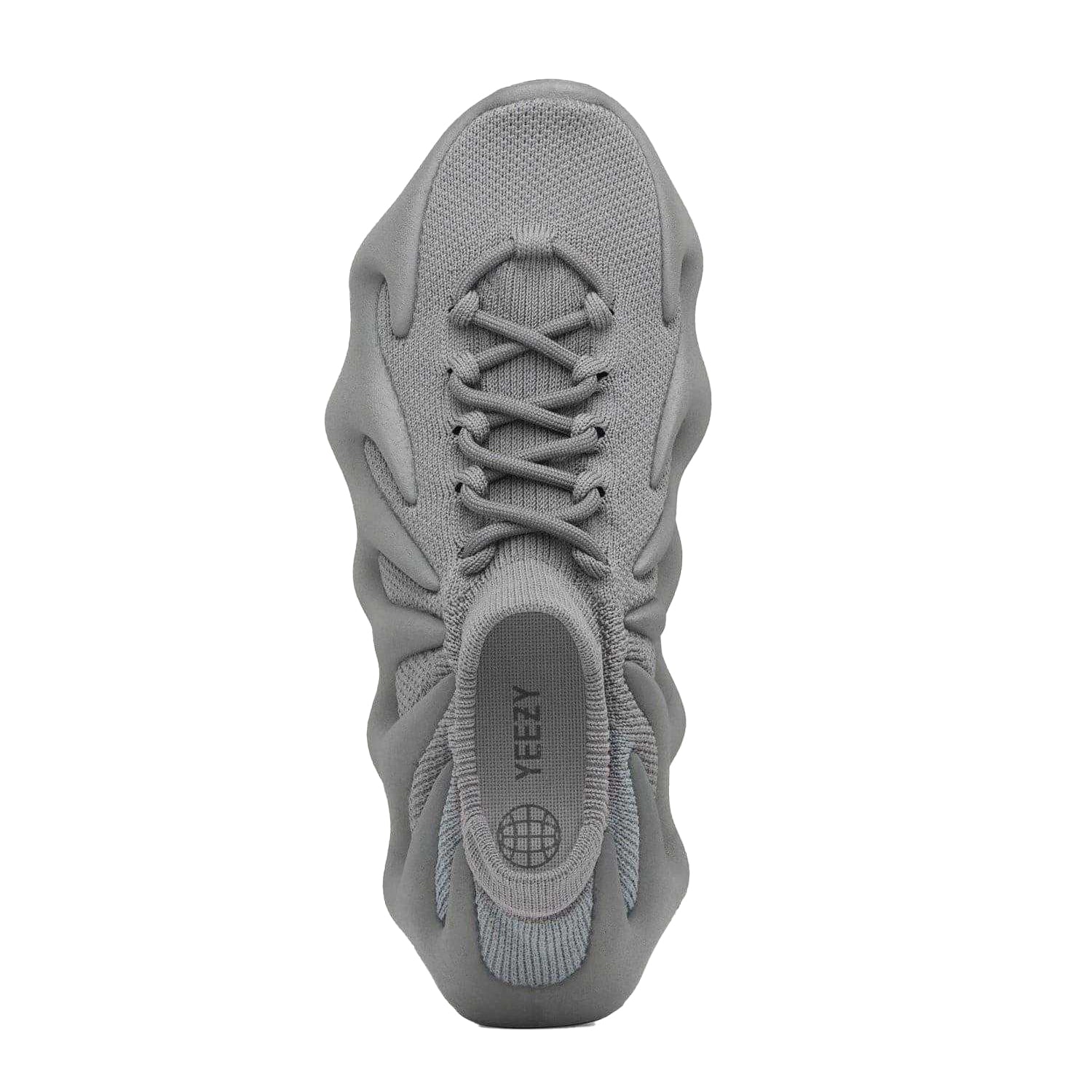 Grey - Side - Yeezy Childrens-Kids 450 Mesh Trainers