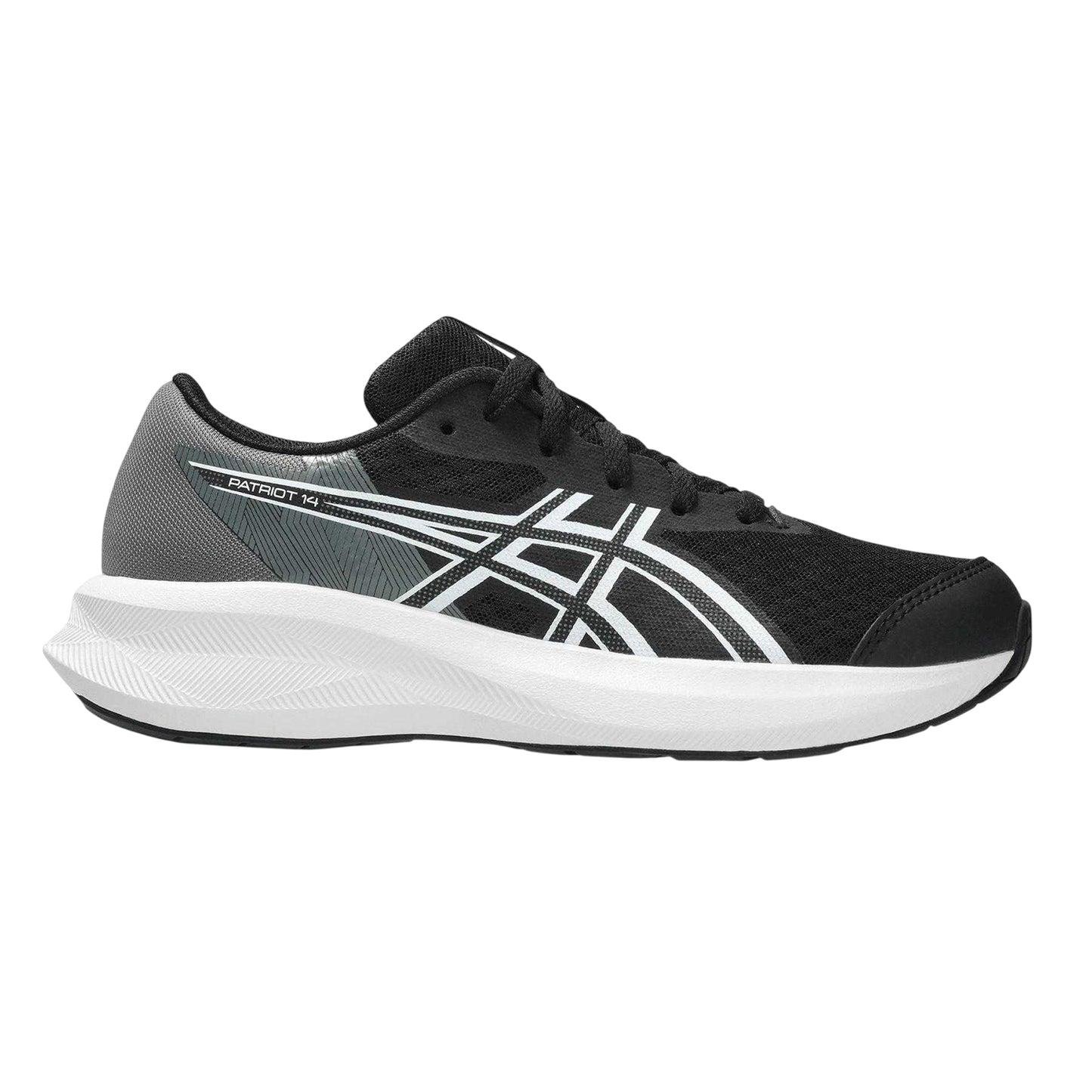 Black-White - Front - Asics Childrens-Kids Patriot Running Trainers