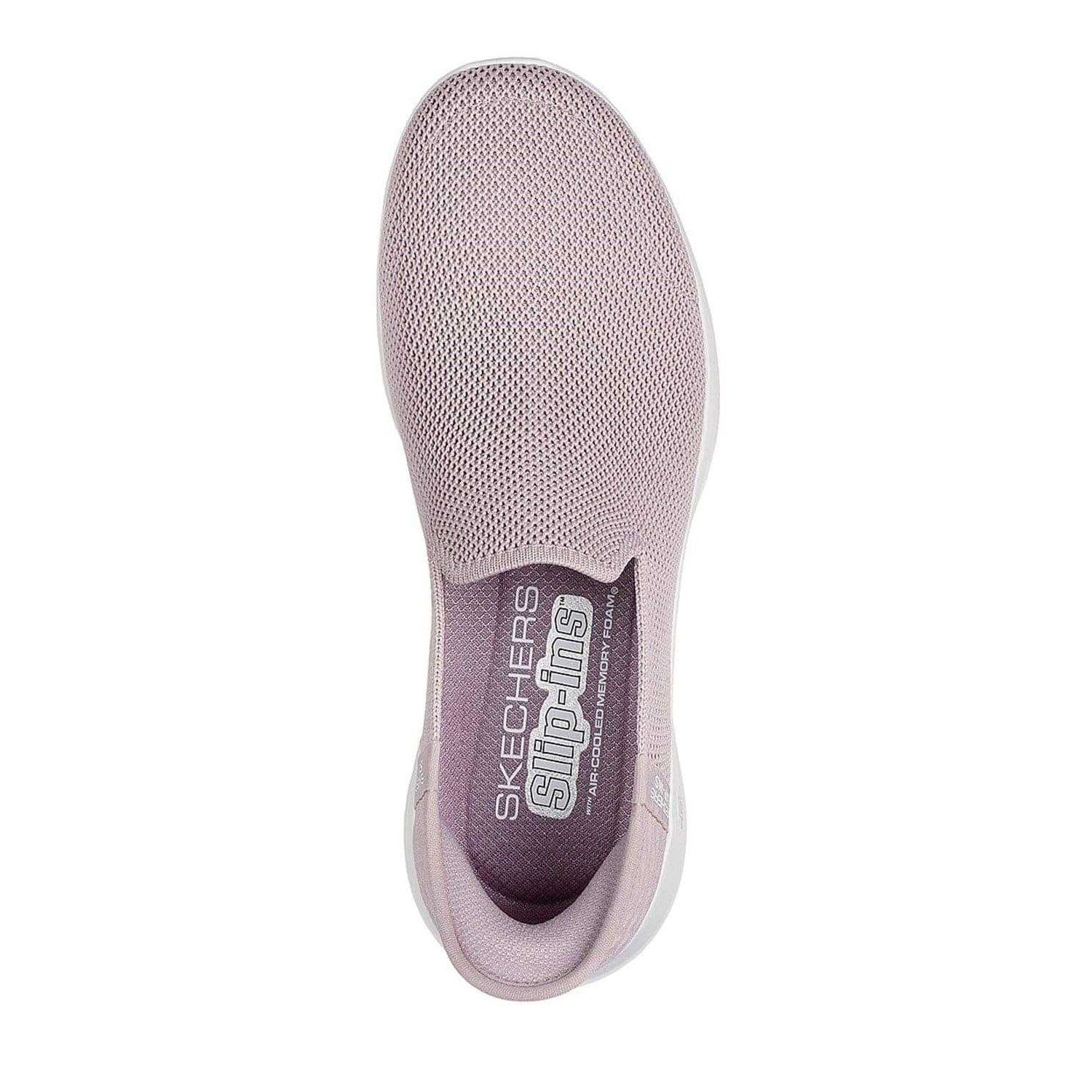 Pink - Side - Skechers Womens-Ladies Go Walk Joy Slip-In Hands Free Trainers
