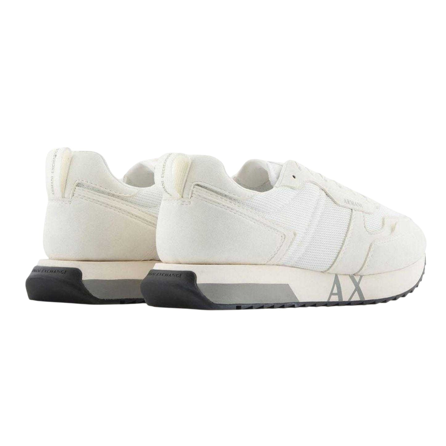 Off White - Back - Armani Exchange Mens Mesh Contrast Sole Trainers