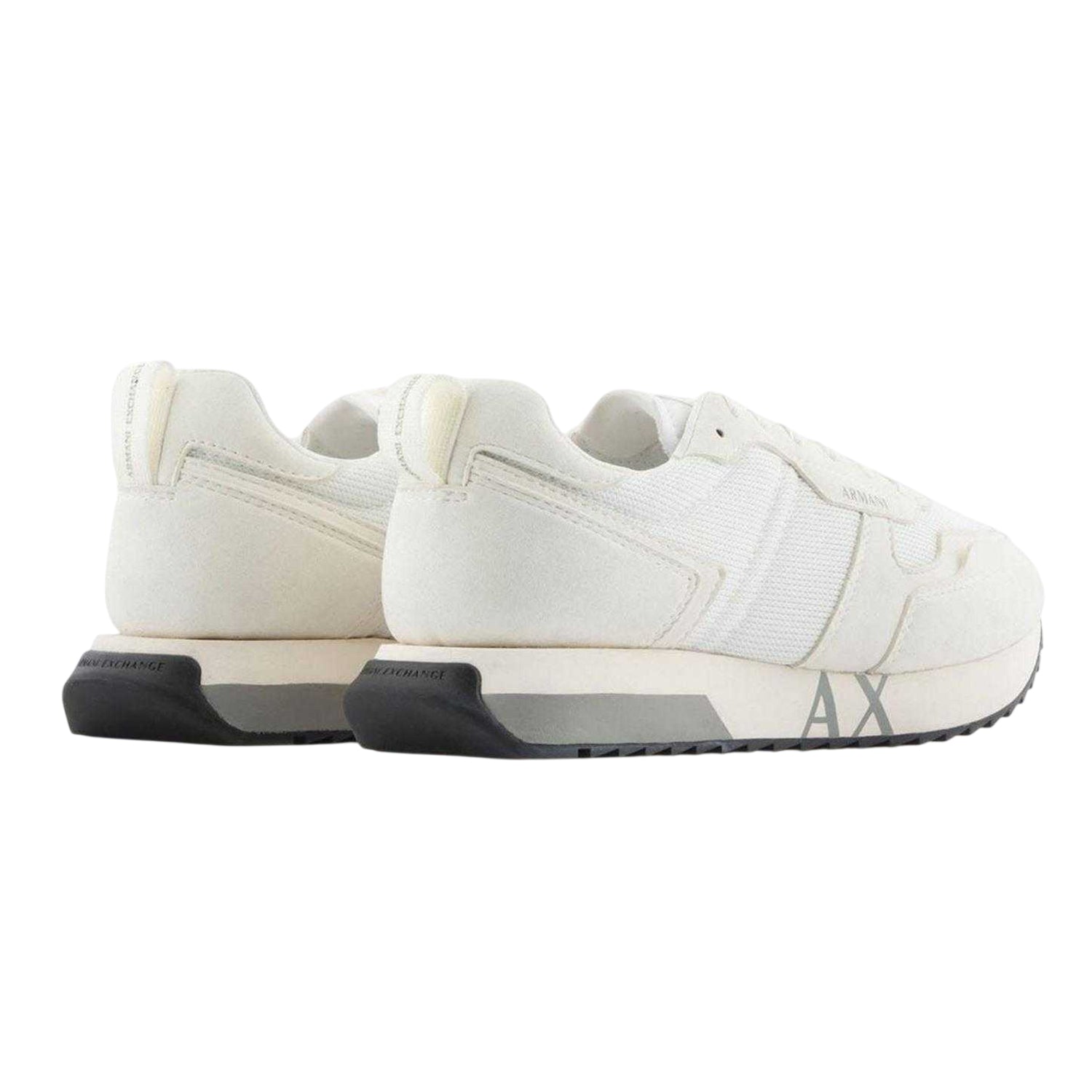 Off White - Back - Armani Exchange Mens Mesh Contrast Sole Trainers