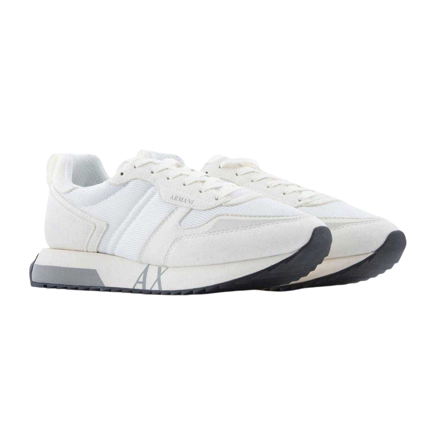 Off White - Side - Armani Exchange Mens Mesh Contrast Sole Trainers