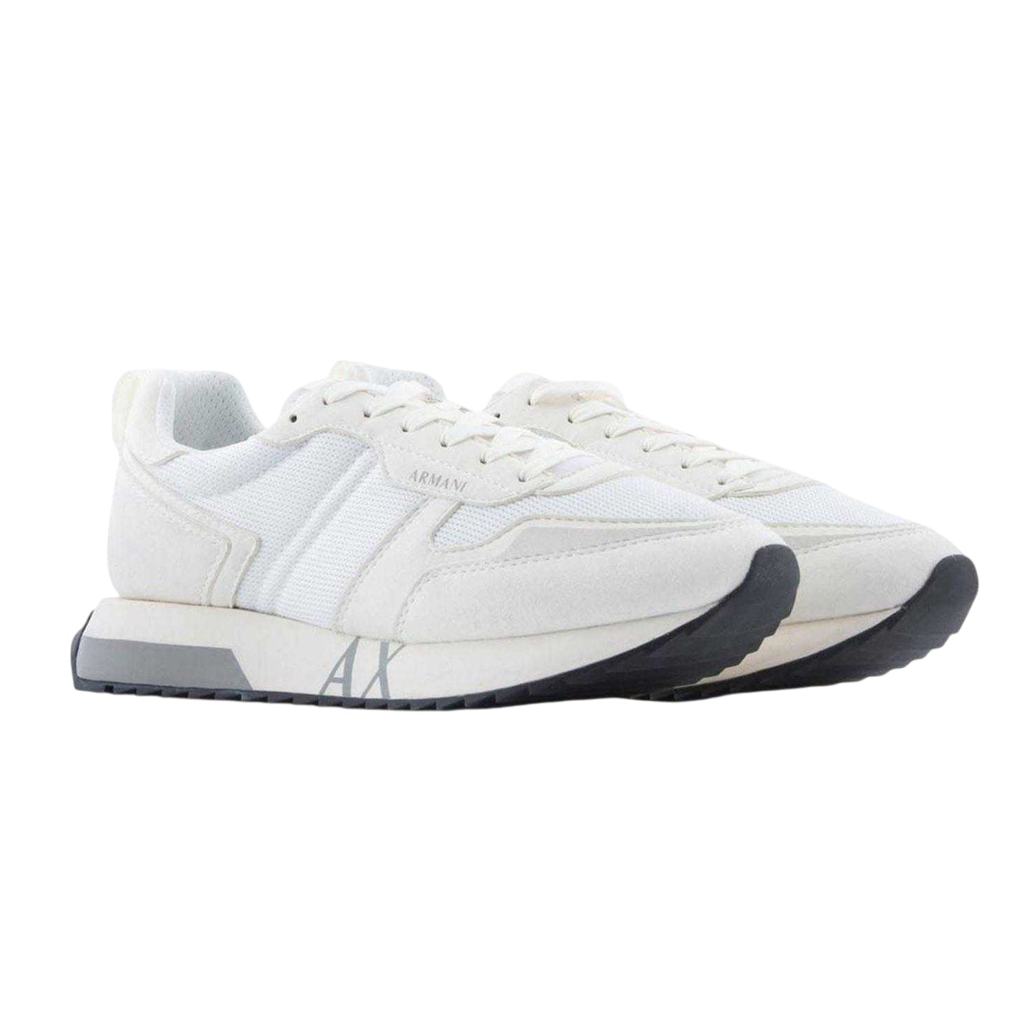 Off White - Side - Armani Exchange Mens Mesh Contrast Sole Trainers