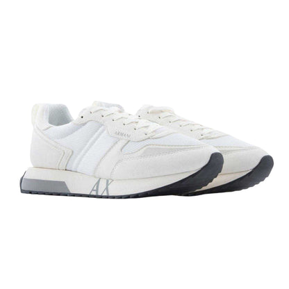 Off White - Side - Armani Exchange Mens Mesh Contrast Sole Trainers