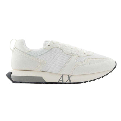 Off White - Front - Armani Exchange Mens Mesh Contrast Sole Trainers