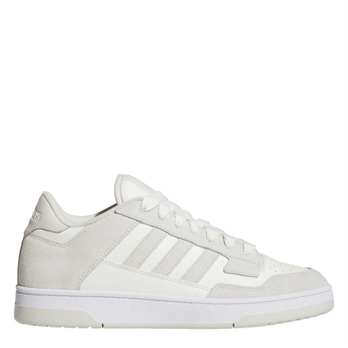 Light Grey-Cloud - Front - Adidas Mens Rapid Court Leather Trainers