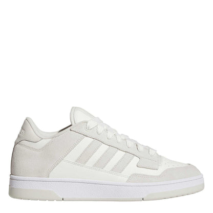 Light Grey-Cloud - Front - Adidas Mens Rapid Court Leather Trainers