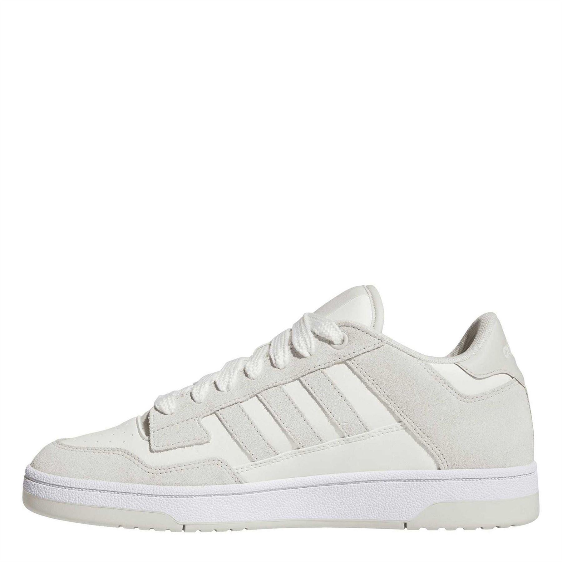 Light Grey-Cloud - Back - Adidas Mens Rapid Court Leather Trainers