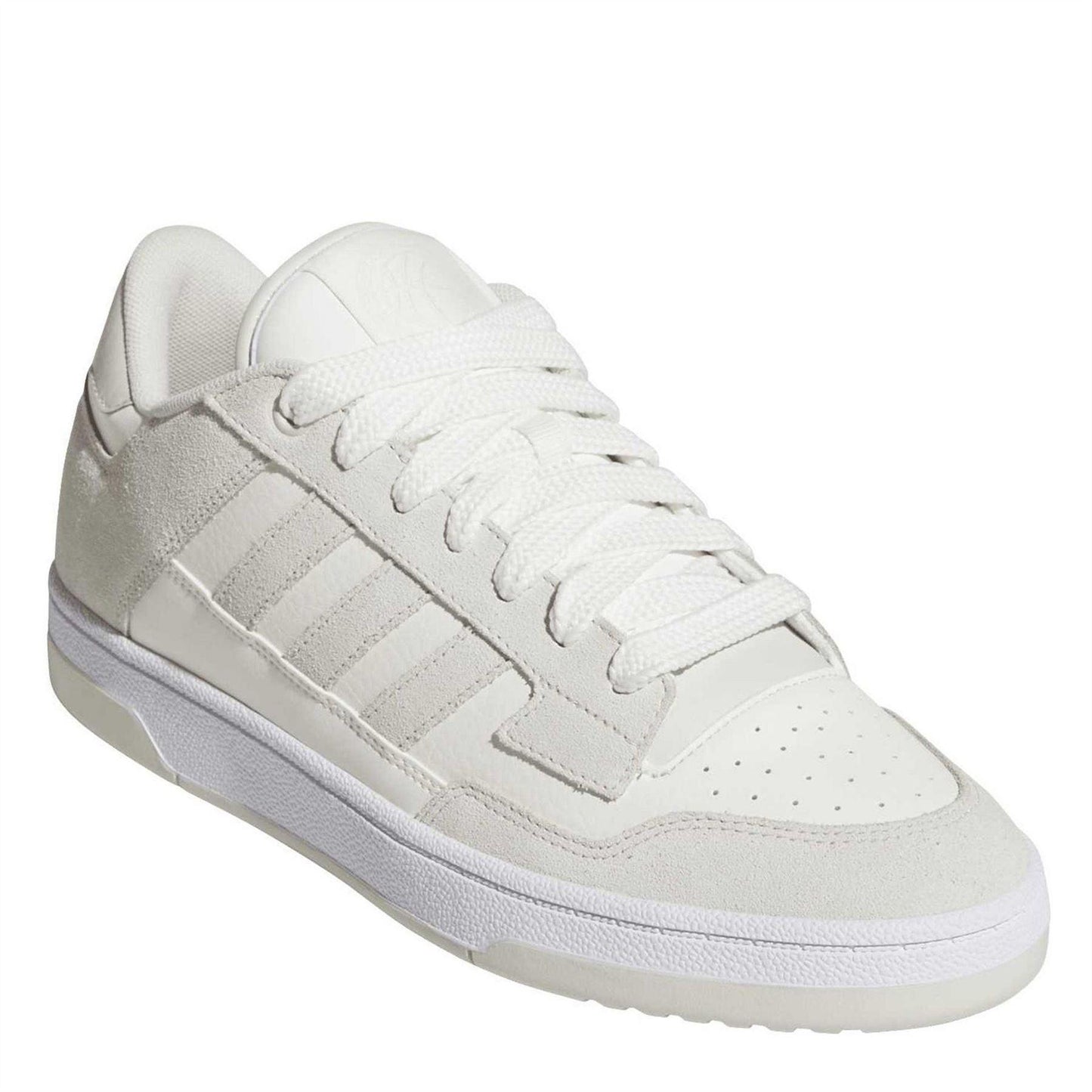 Light Grey-Cloud - Side - Adidas Mens Rapid Court Leather Trainers