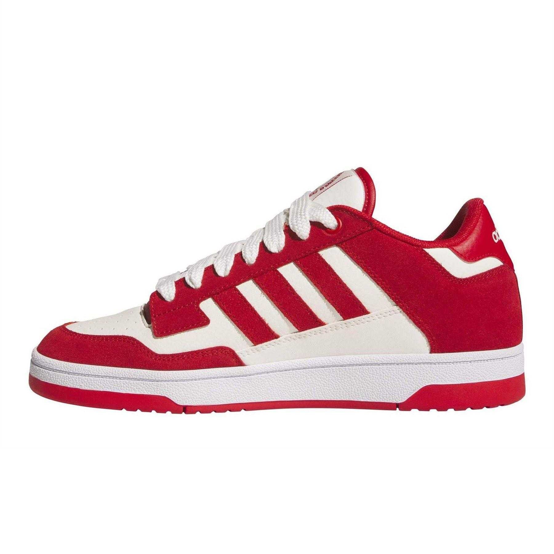 Collegiate Red - Side - Adidas Mens Rapid Court Leather Trainers