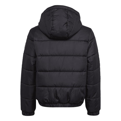 Black - Back - Adidas Childrens-Kids 3 Stripes Padded Jacket