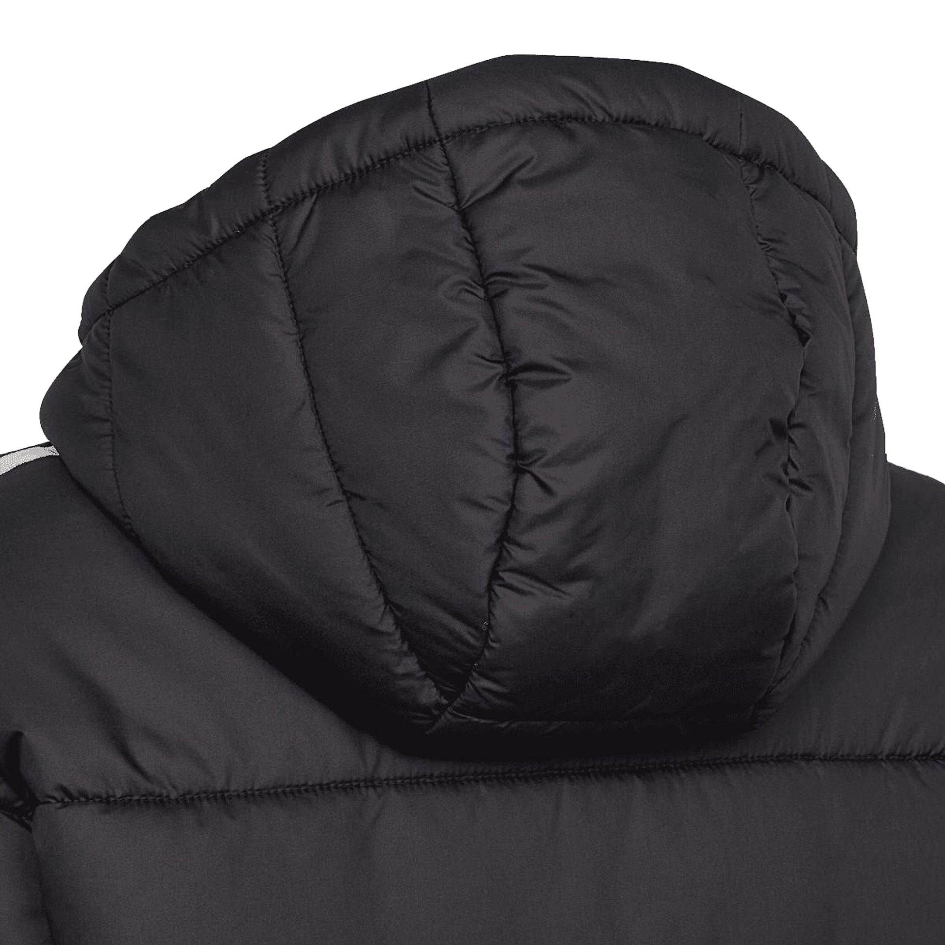 Black - Side - Adidas Childrens-Kids 3 Stripes Padded Jacket