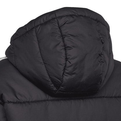Black - Side - Adidas Childrens-Kids 3 Stripes Padded Jacket