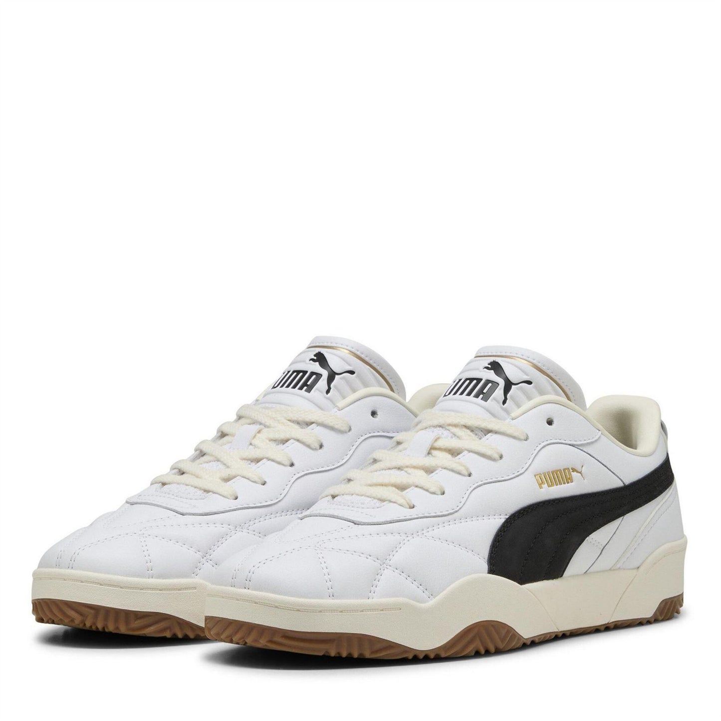 Puma White - Front - Puma Mens Tifosi Lux Quilted Leather Trainers