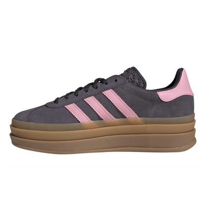 Aurora Purple-Pink - Side - Adidas Childrens-Kids Gazelle Suede Platform Trainers