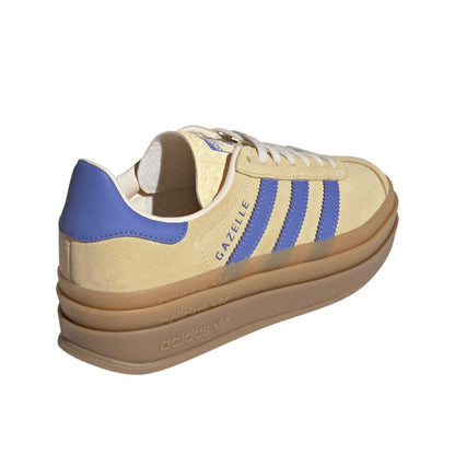 Yellow-Lilac - Back - Adidas Childrens-Kids Gazelle Suede Platform Trainers