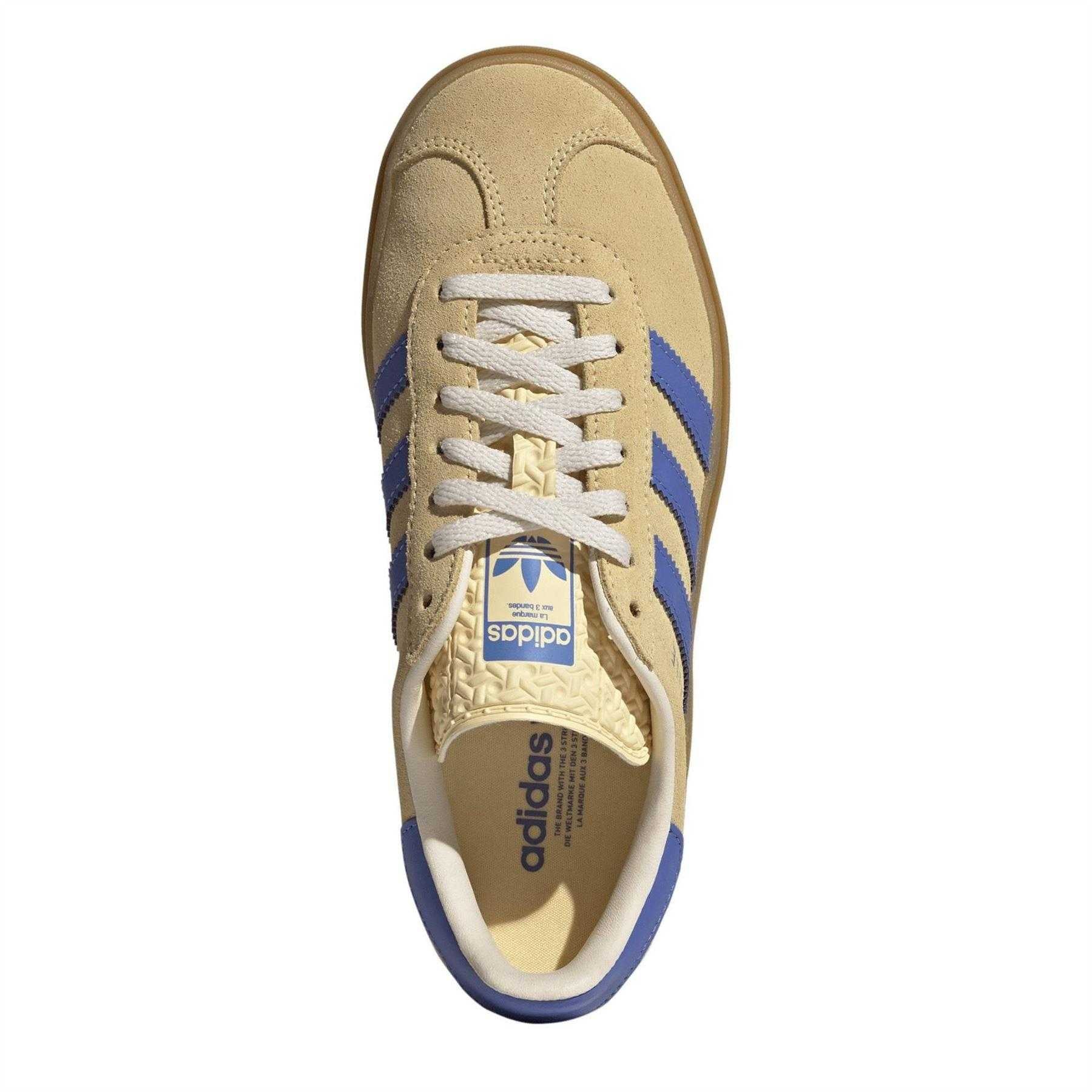 Yellow-Lilac - Lifestyle - Adidas Childrens-Kids Gazelle Suede Platform Trainers