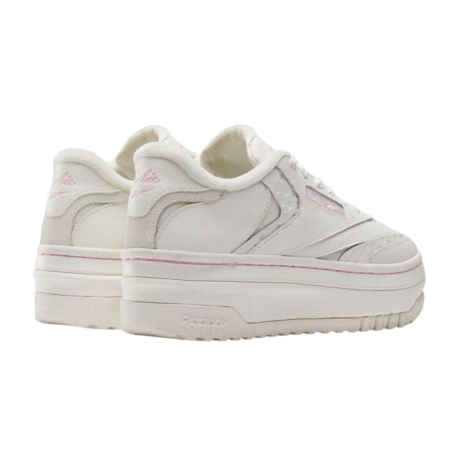 White - Back - Barbie Womens-Ladies Barbie Leather Platform Trainers