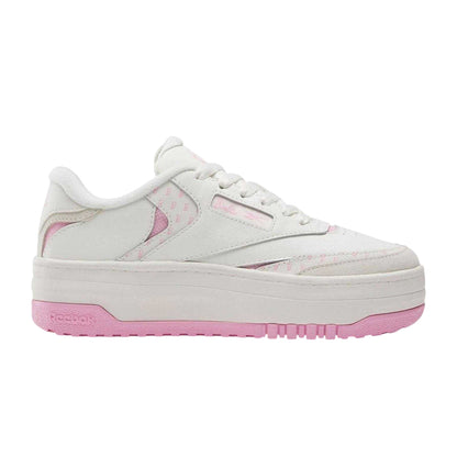 White-Pink - Front - Barbie Womens-Ladies Barbie Leather Platform Trainers