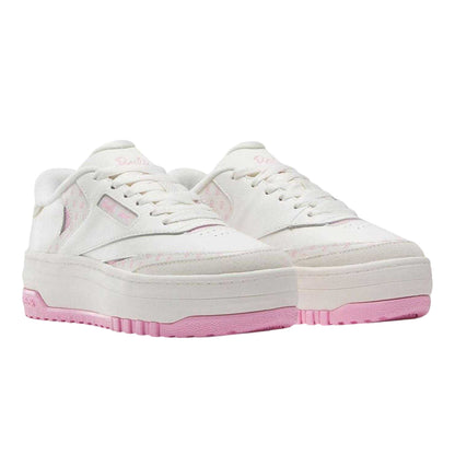 White-Pink - Lifestyle - Barbie Womens-Ladies Barbie Leather Platform Trainers