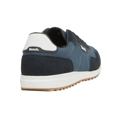 Navy - Back - Bench Mens Brooke Suede Flat Trainers