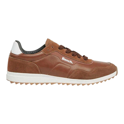 Tan - Front - Bench Mens Brooke Suede Flat Trainers