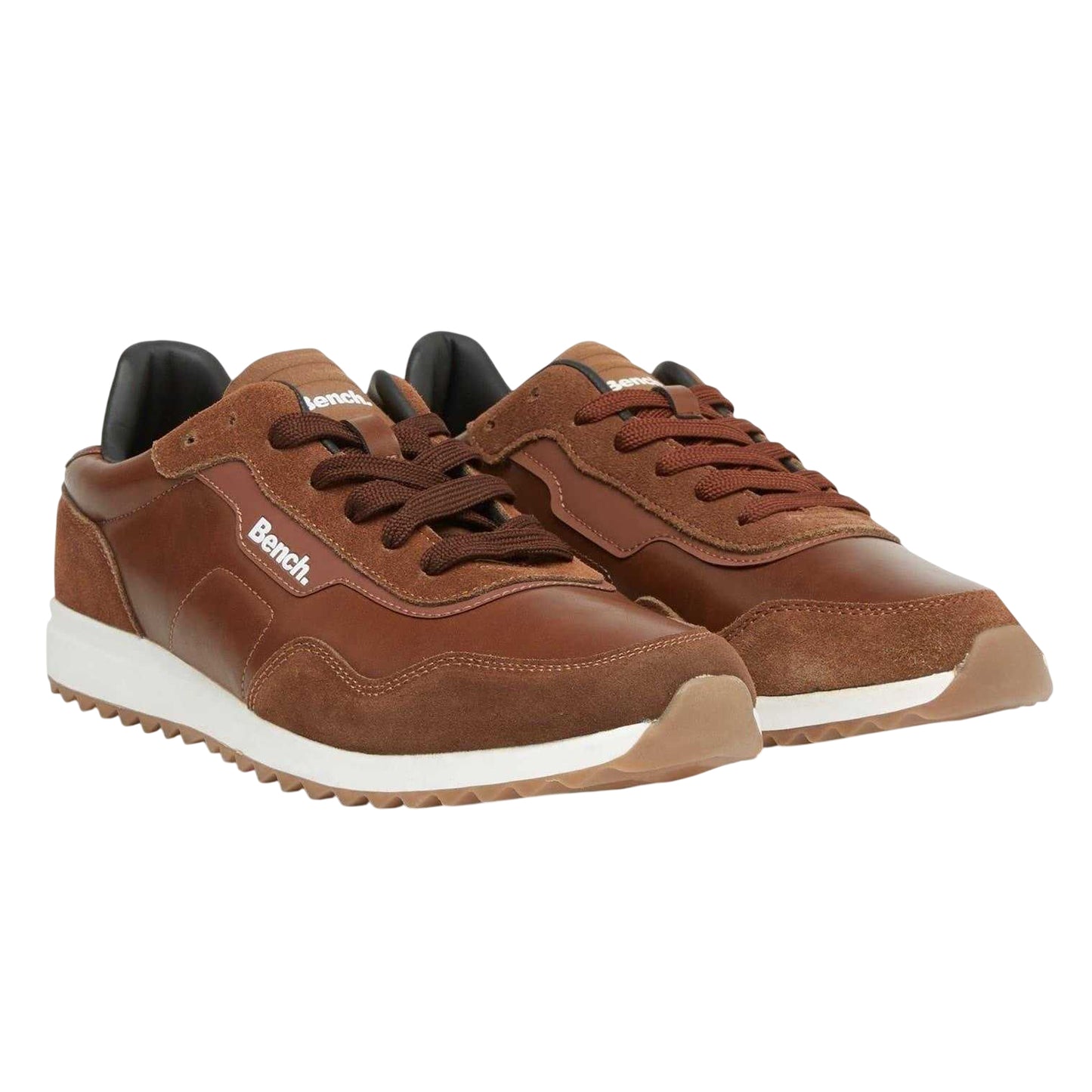 Tan - Side - Bench Mens Brooke Suede Flat Trainers