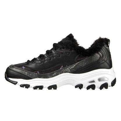 Black - Back - Skechers Childrens-Kids DLites 10 Chunky Flat Trainers