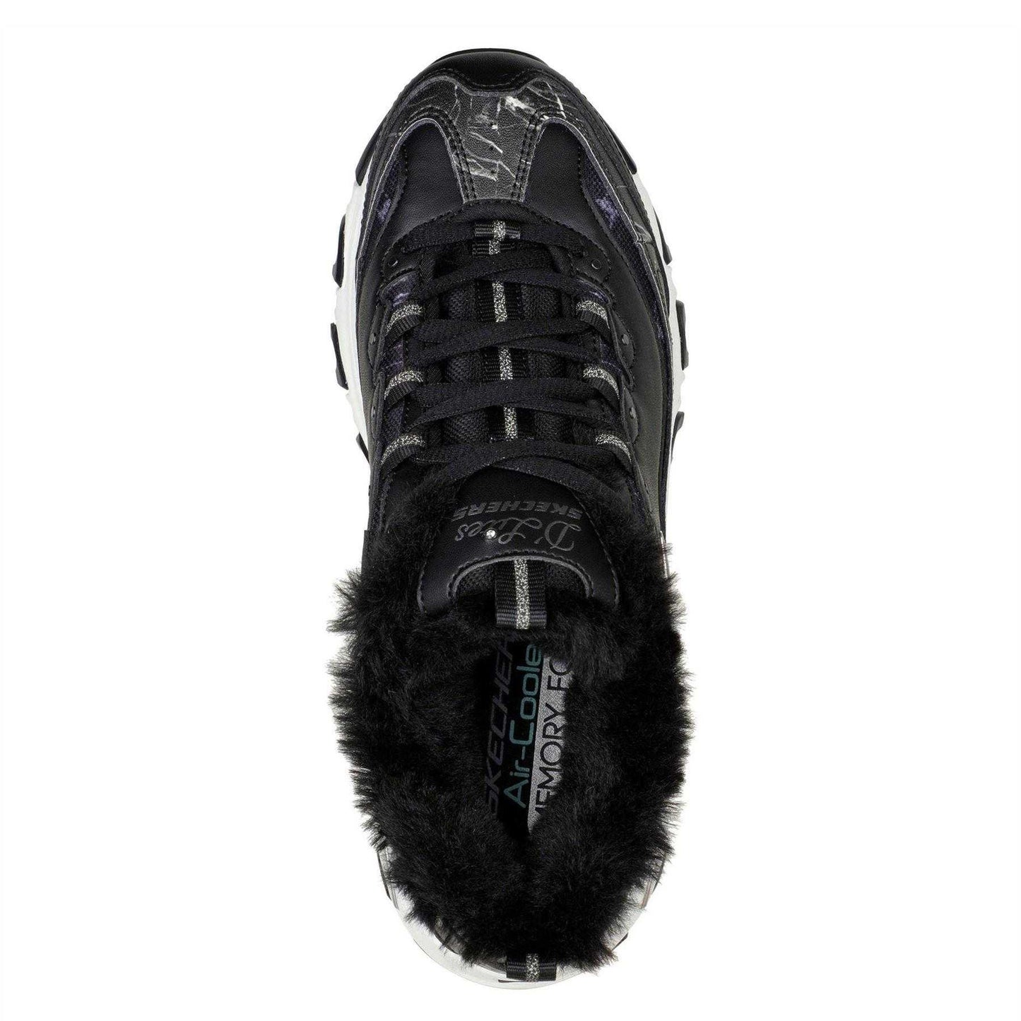 Black - Side - Skechers Childrens-Kids DLites 10 Chunky Flat Trainers
