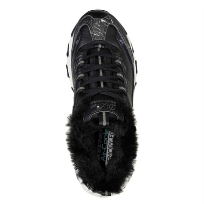 Black - Side - Skechers Childrens-Kids DLites 10 Chunky Flat Trainers