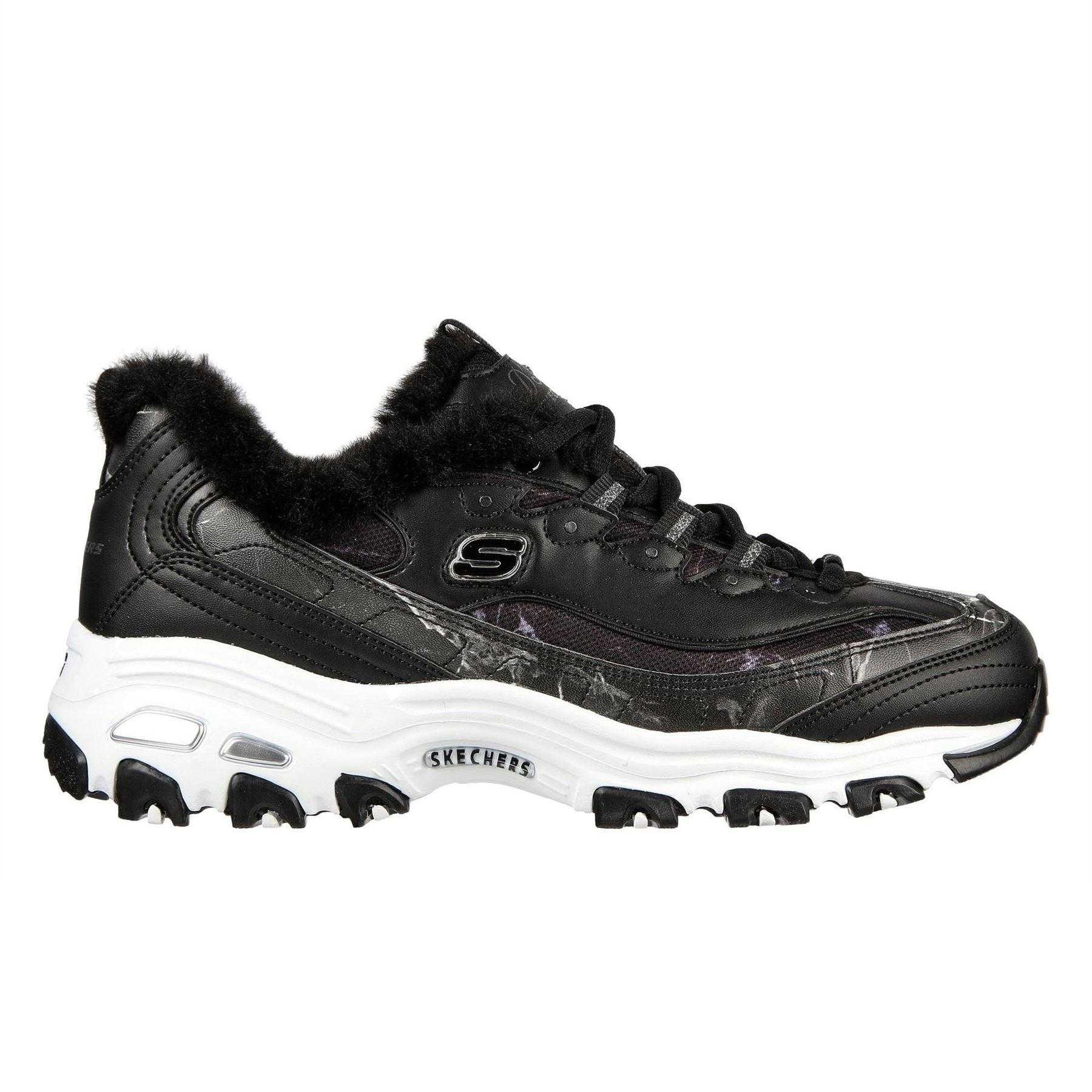 Black - Front - Skechers Childrens-Kids DLites 10 Chunky Flat Trainers