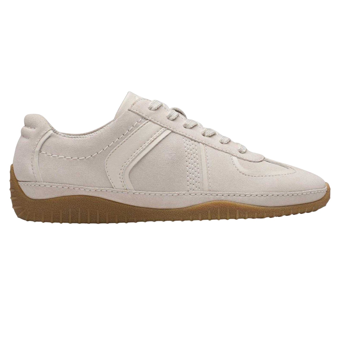 Off White - Front - Clarks Womens-Ladies Meridor Suede Trainers