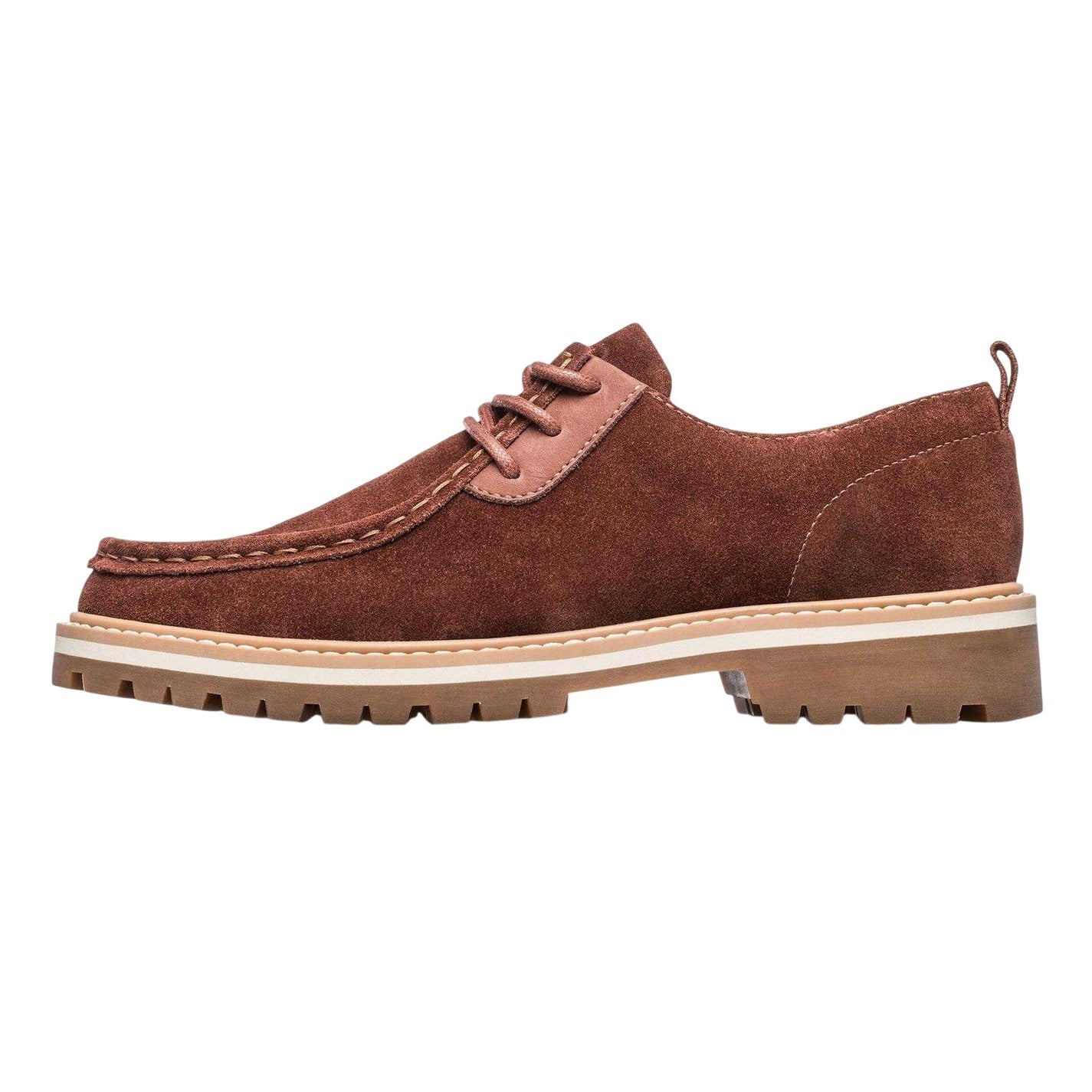 Brown - Back - CLAE Unisex Adult Leather Moc Toe Derby Shoes