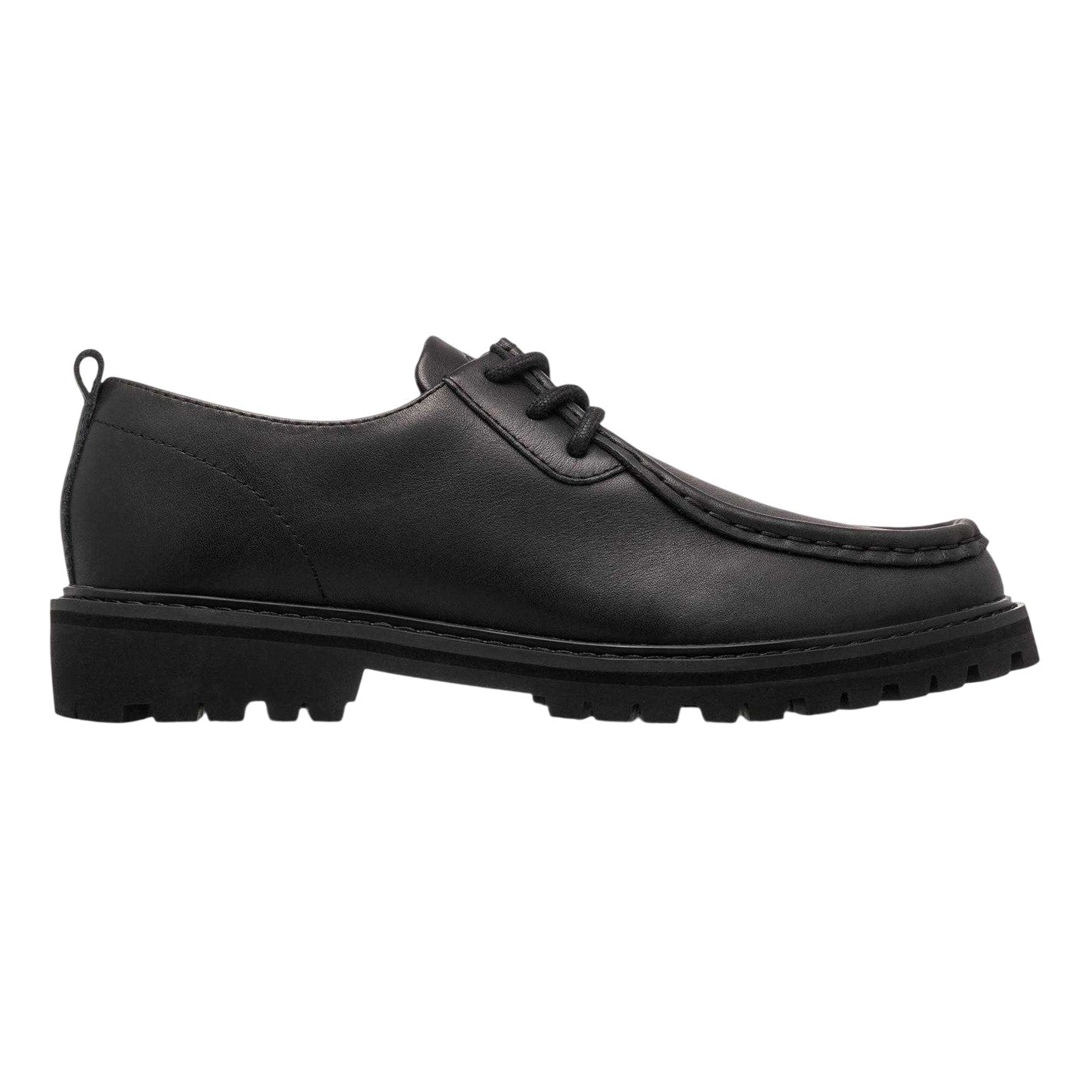 Black - Front - CLAE Unisex Adult Leather Moc Toe Derby Shoes