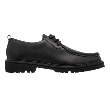 Black - Front - CLAE Unisex Adult Leather Moc Toe Derby Shoes