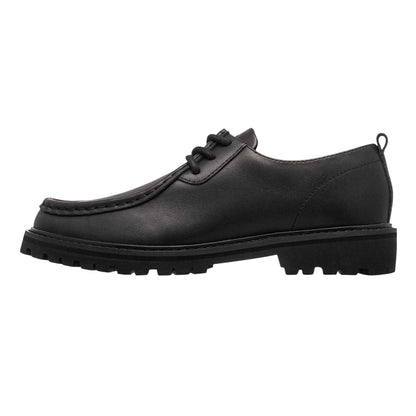 Black - Back - CLAE Unisex Adult Leather Moc Toe Derby Shoes