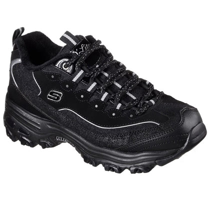 Black - Pack Shot - Skechers Womens-Ladies DLites 10 Chunky Sole Trainers