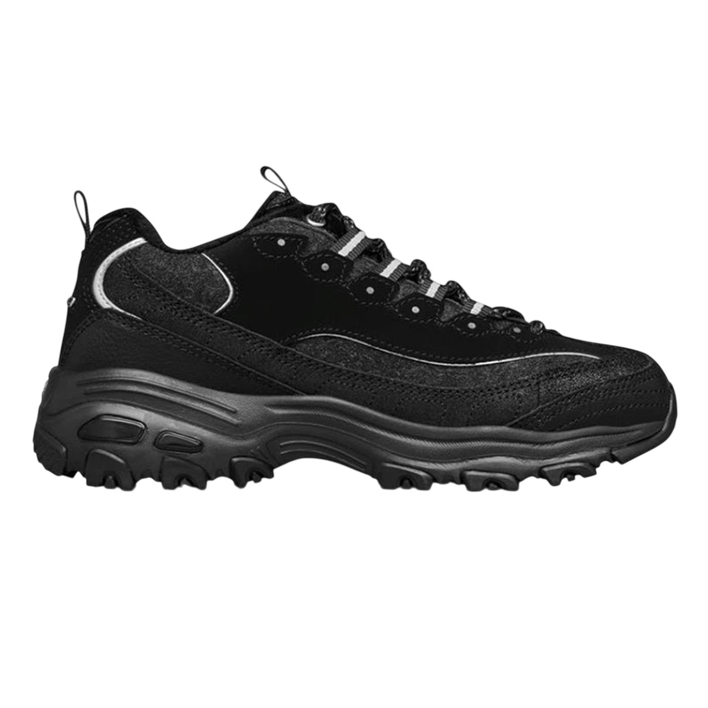 Black - Front - Skechers Womens-Ladies DLites 10 Chunky Sole Trainers