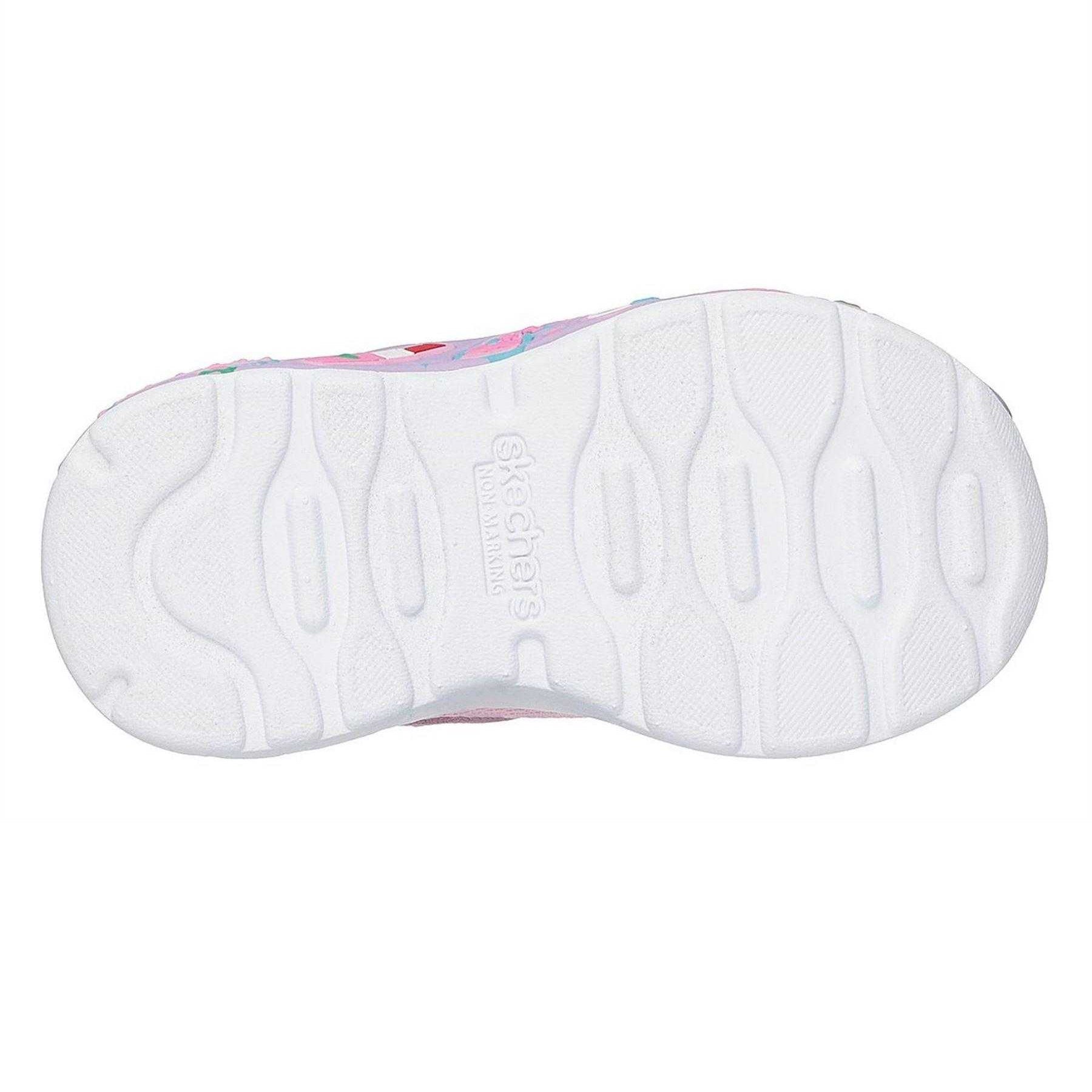 Pink - Back - Skechers Girls Play Scene Princess Light Up Trainers