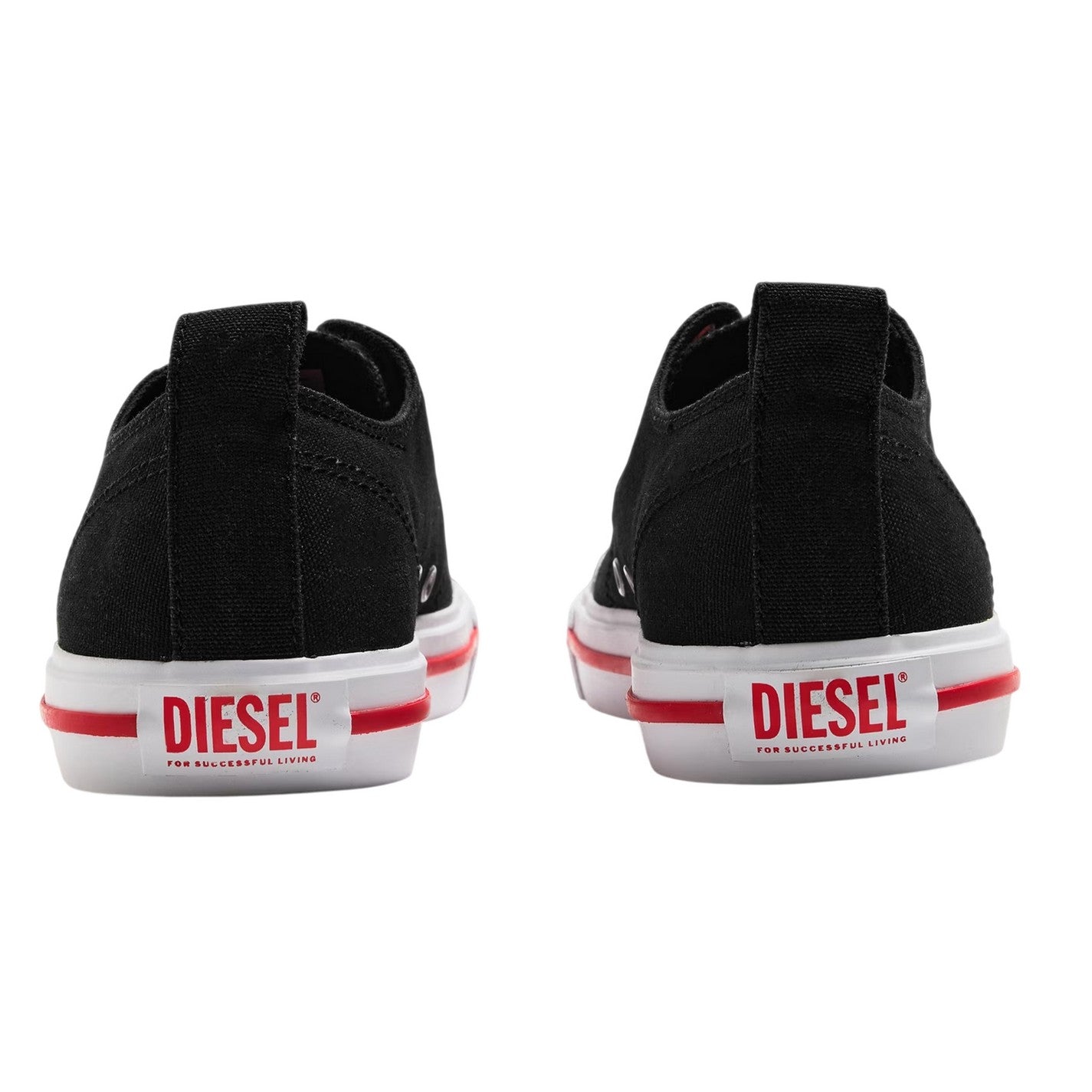 Black-White - Back - Diesel Womens-Ladies Athos Canvas Trainers