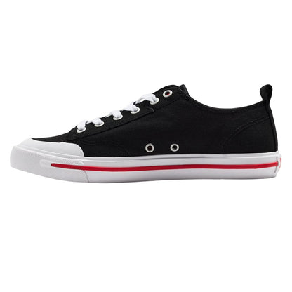 Black-White - Side - Diesel Womens-Ladies Athos Canvas Trainers