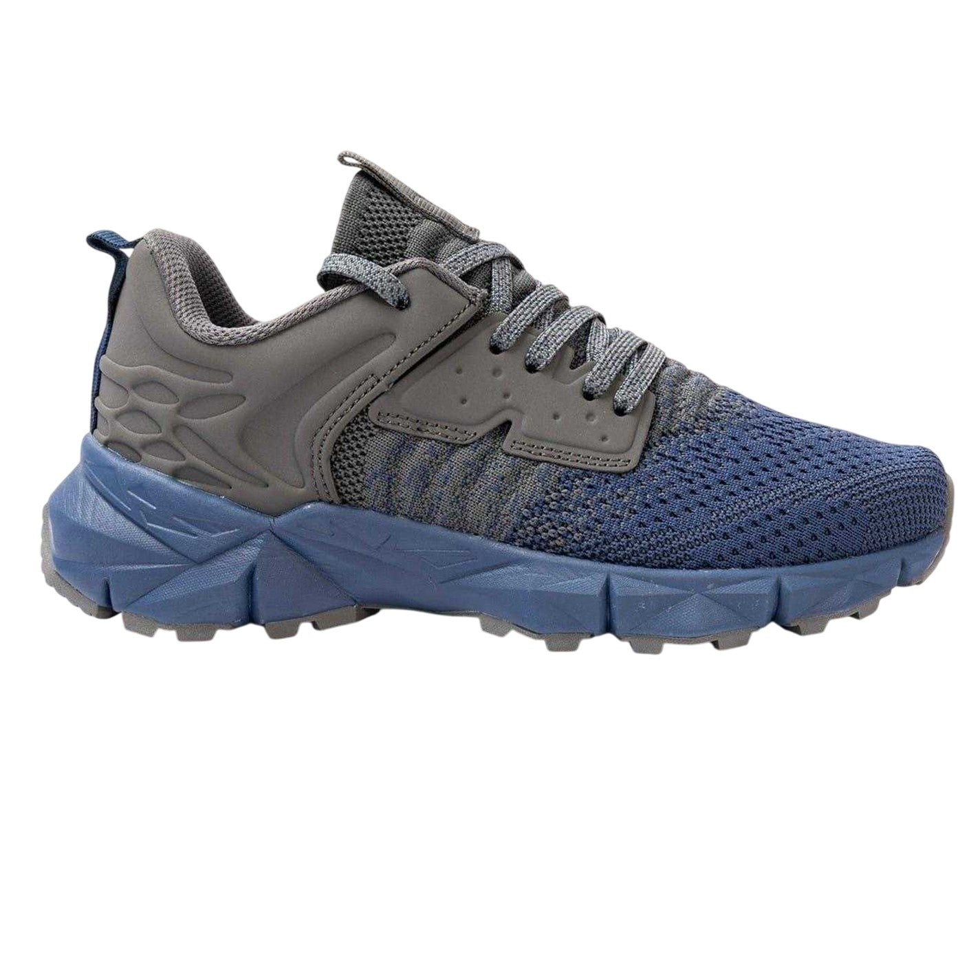 Grey-Blue - Front - Donnay Mens Mesh Running Trainers