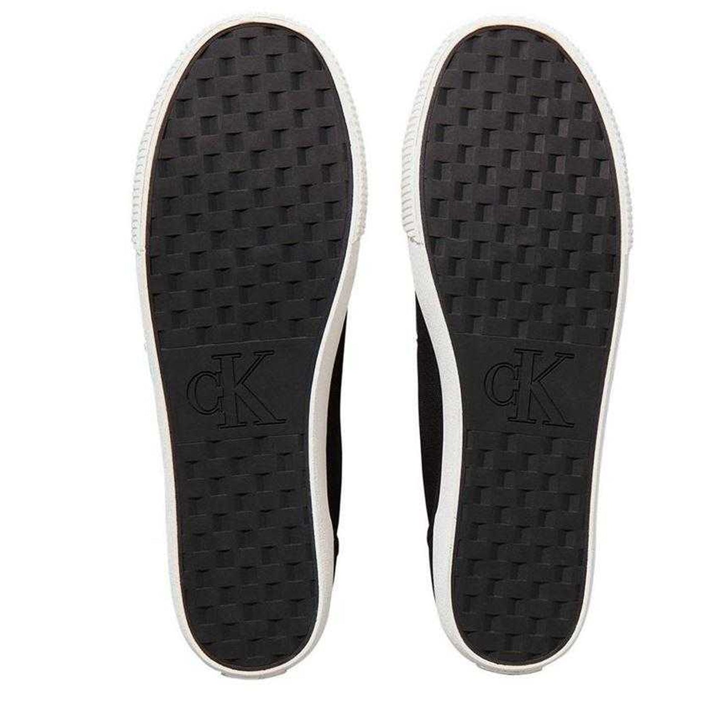 Black - Side - Calvin Klein Mens Essential Canvas Trainers