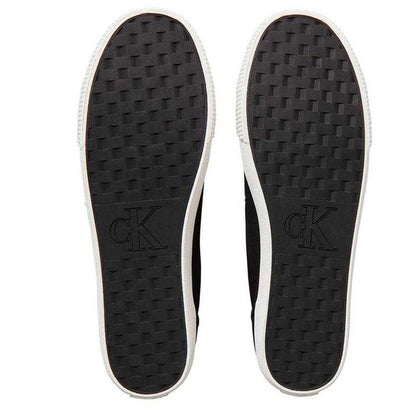 Black - Side - Calvin Klein Mens Essential Canvas Trainers